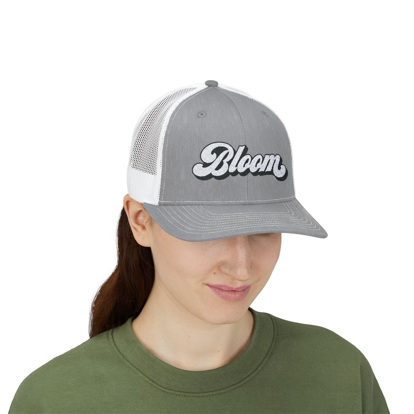 Bloom Embroidered Snapback Trucker Cap